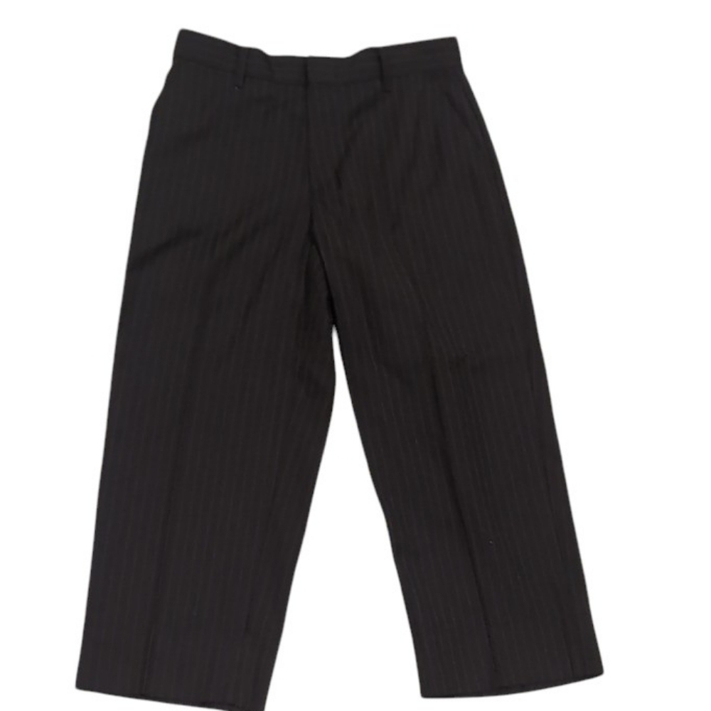 Kids Black Pinstripe Dress Pants – Size 12 Regular – Polyester